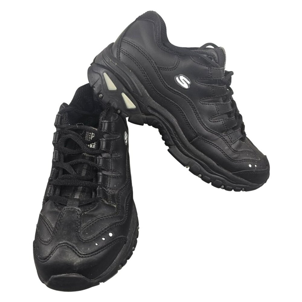 Skechers Sneakers Sport Black Lace-Up Athletic Shoes Womens Size 8.5 jh1775